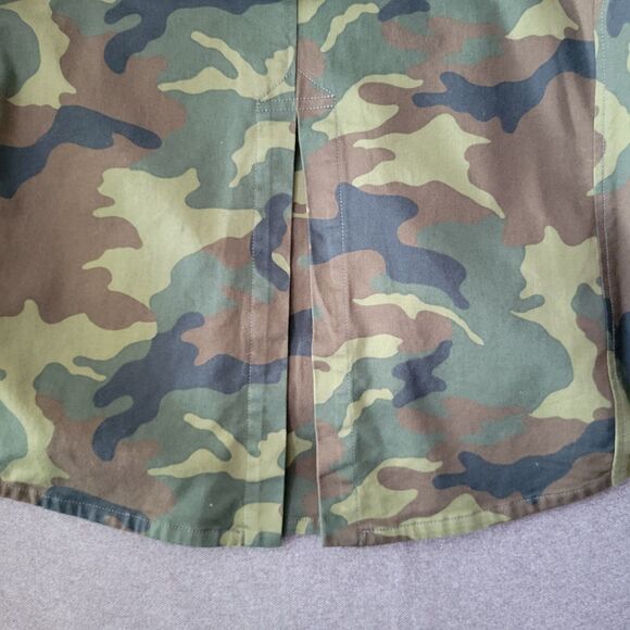 Lini S Camo Print Dana Trench Coat Double Breasted Cape Jacket 729 - Picture 6 of 11